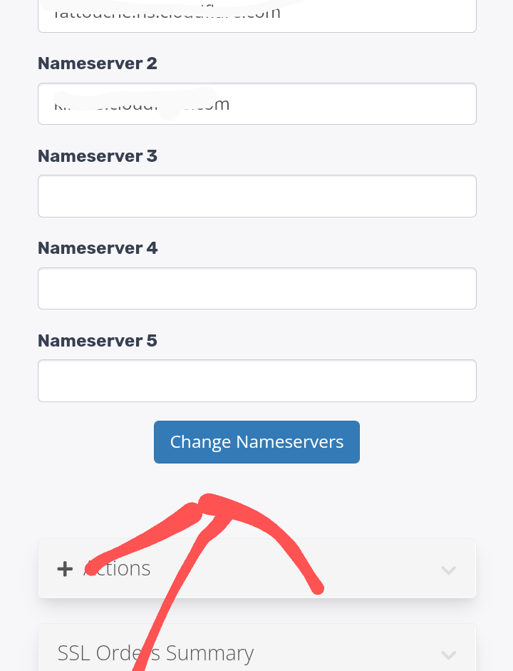 how to Change Nameservers