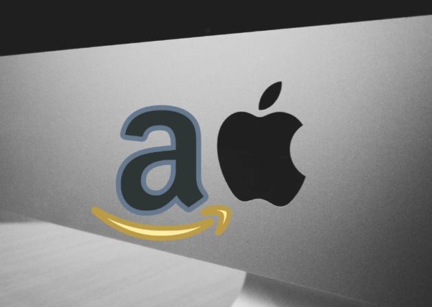 Apple and Amazon logos.