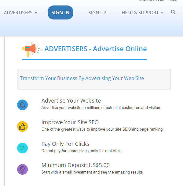 advertisers account star clicks