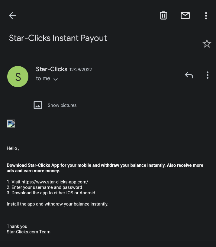 star clicks application