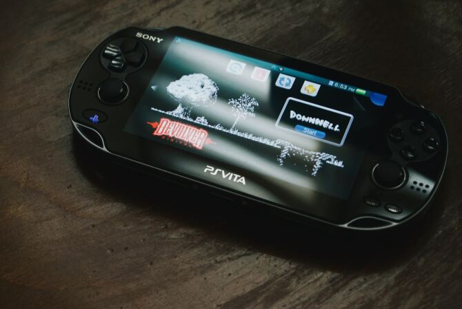 Sony's PlayStation Vita on a table.