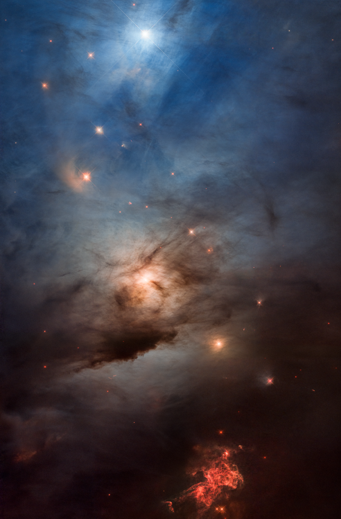 Hubble image of NGC 1333, a star-forming region in the Perseus molecular cloud