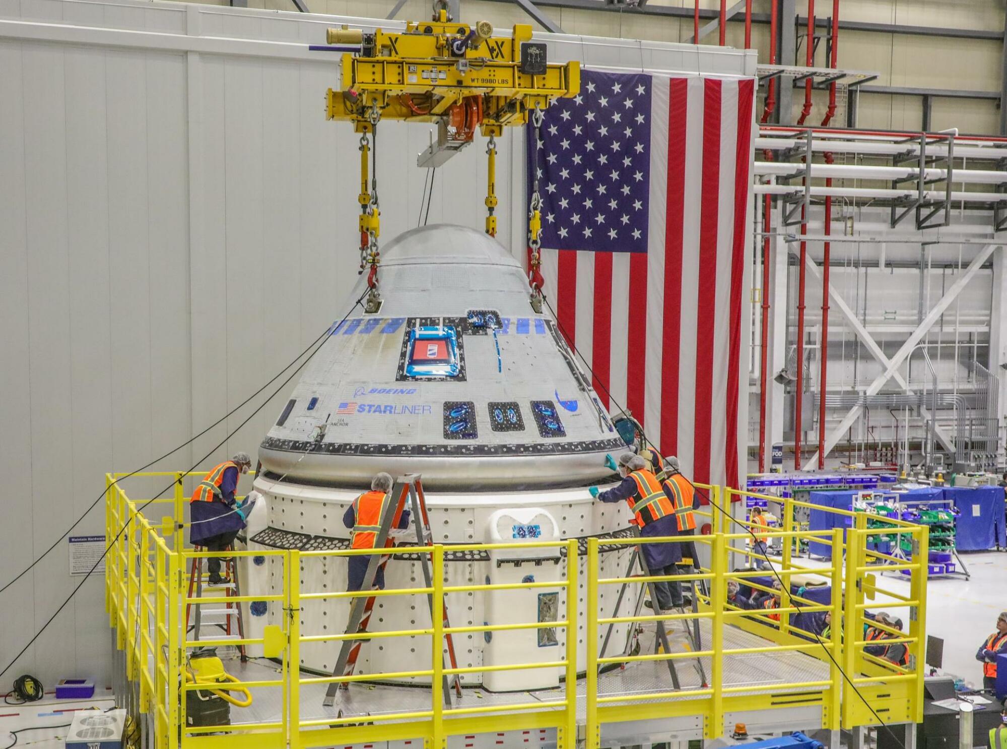 Boeing's Starliner capsule, at the Kennedy Space Center