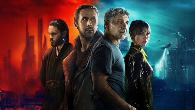 Poster for Warner Bros.' Blade Runner 2049 featuring the principle cast.