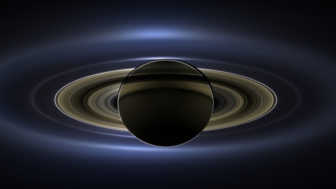 Saturn's rings, as seen from the Cassini probe