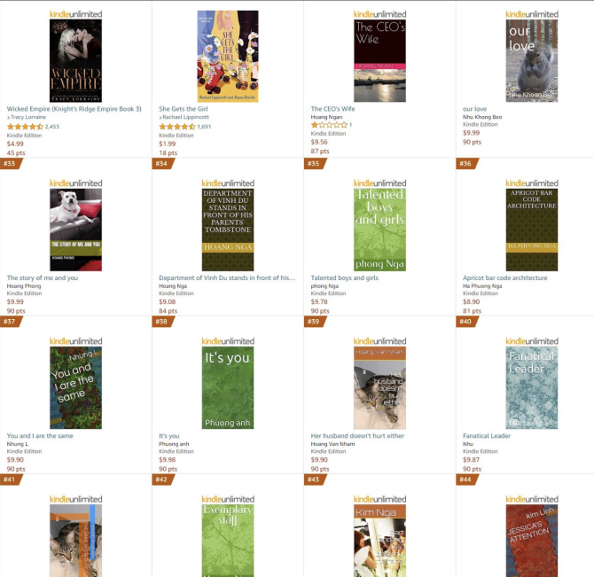 A grid displaying 16 Amazon best sellers.